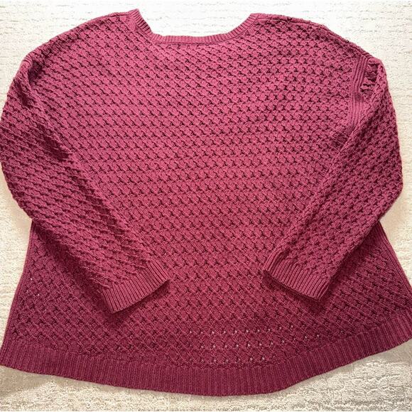 Old Navy Women's Popcorn Knit Sweater Plus Size XXL Marin Berry - Picture 2 of 7